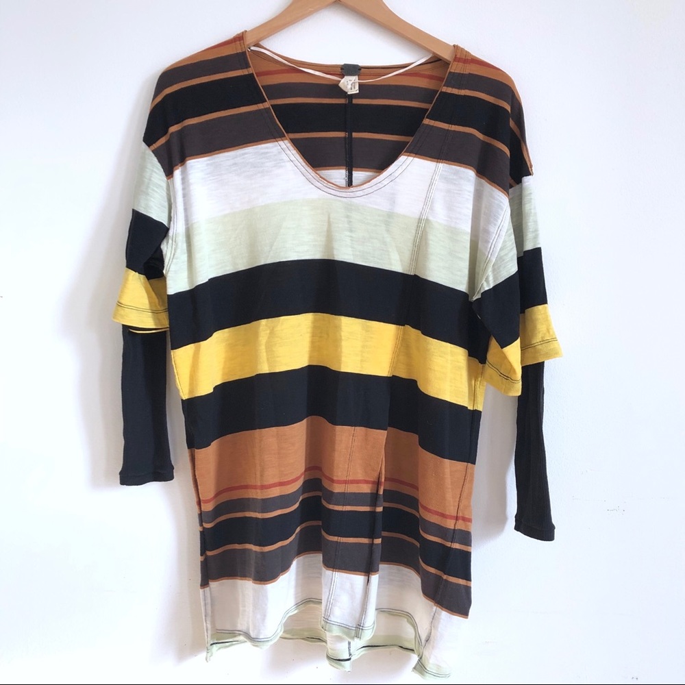 FP/We the Free striped layered tunic top